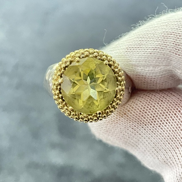 Lagos Caviar 925 & 18k Gold Lemon Citrine Cocktail Ring 6 - Picture 7 of 10